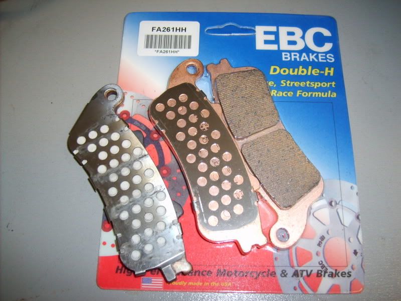 Honda vs. EBC rear brake pad comparison ST1300Brakes
